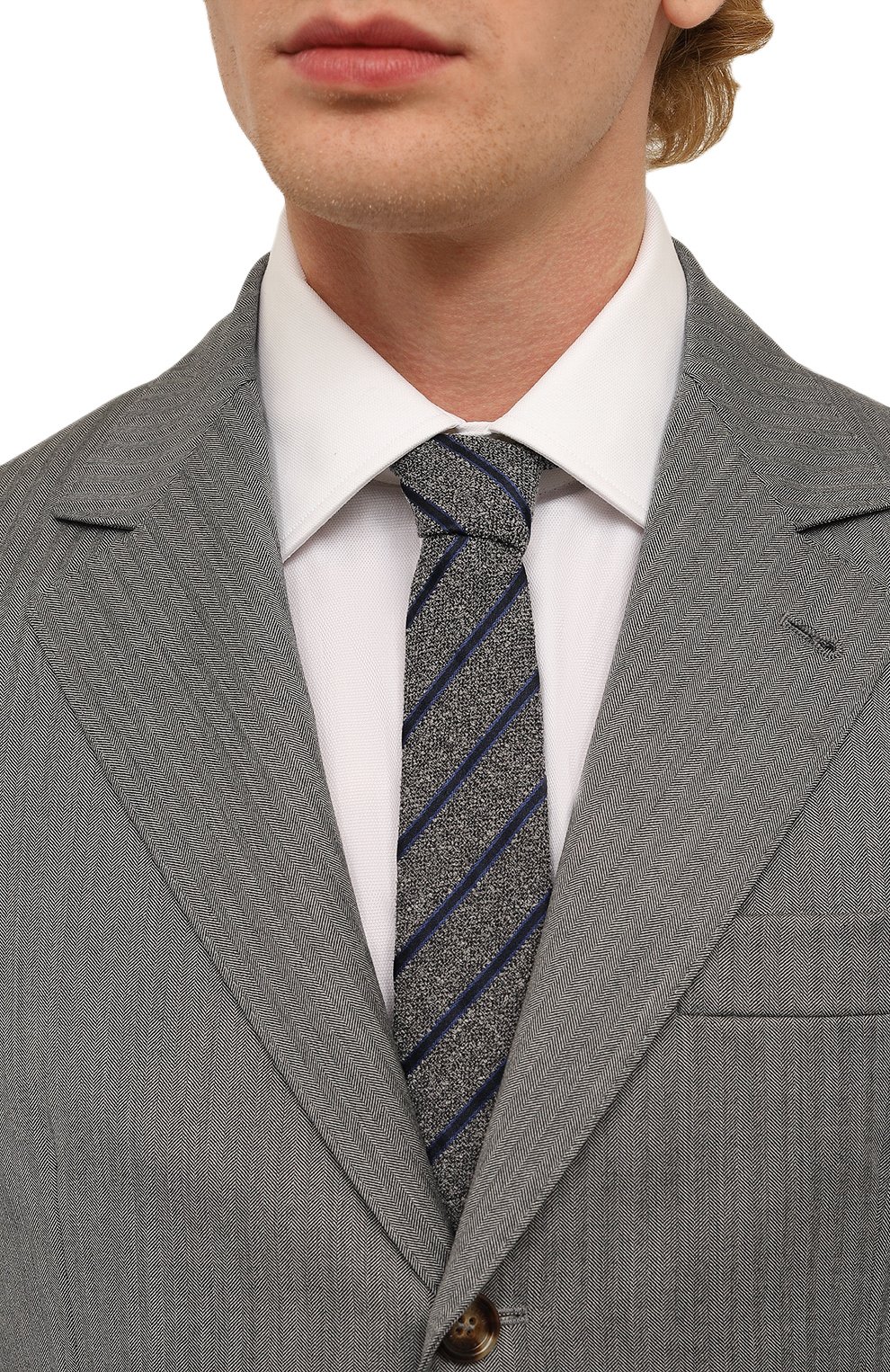 Галстук из шелка и хлопка CANALI, арт. 18/HJ03807, фото 2