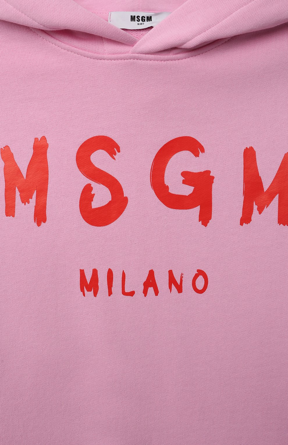 Хлопковое худи MSGM KIDS розового цвета по цене 10700 руб., арт. MS028732, фото 3 Хлопковое худи MSGM KIDS, арт. MS028732, фото 3
