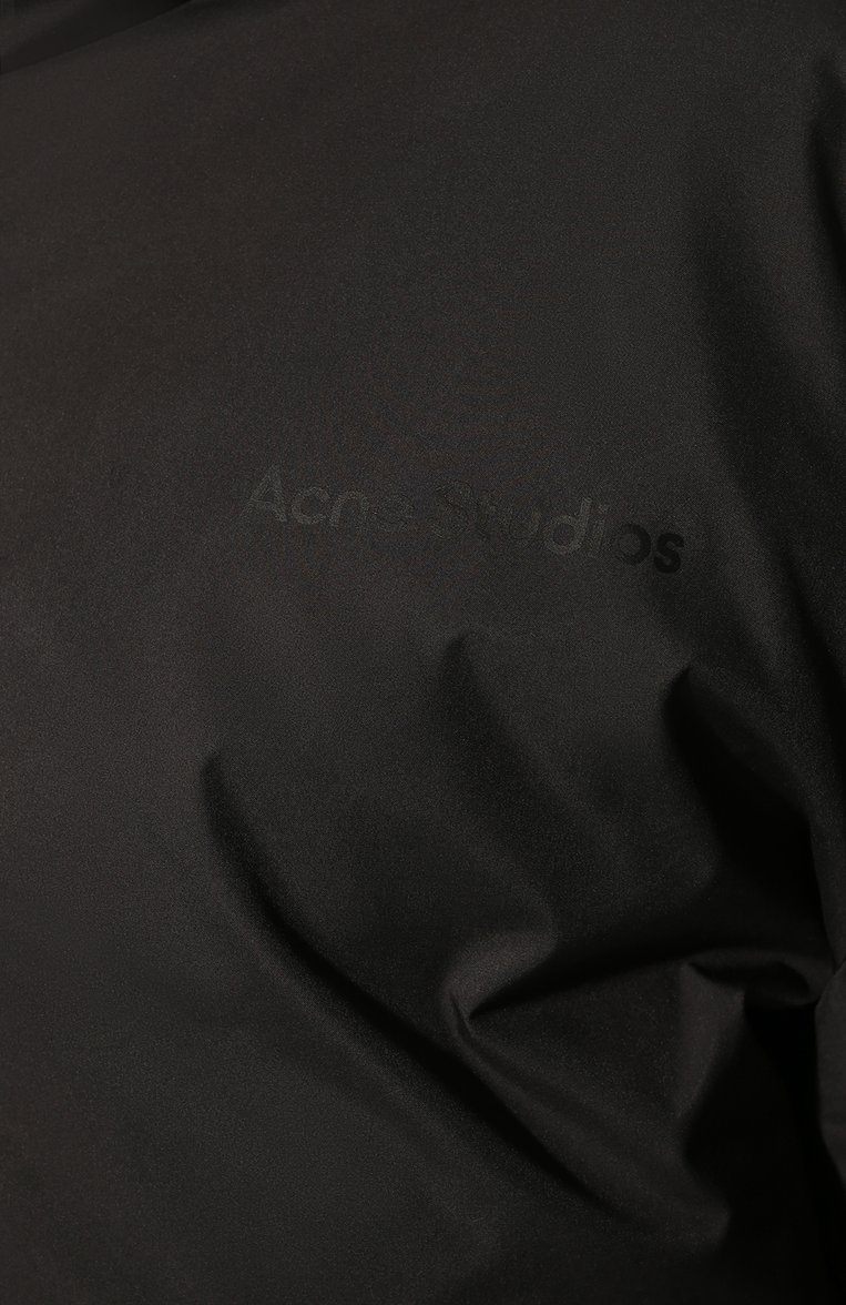 Женский пуховик ACNE STUDIOS темно-серого цвета, арт. A90426 | Фото 5 (Длина (верхняя одежда): Короткие; Материал внешний: Синтетический материал; Материал подклада: Синтетический материал; Материал утеплителя: Пух и перо; Рукава: Длинные; Кросс-КТ: Пуховик; Региональные ограничения белый список (Axapta Mercury): Не проставлено; Нос: Не проставлено)