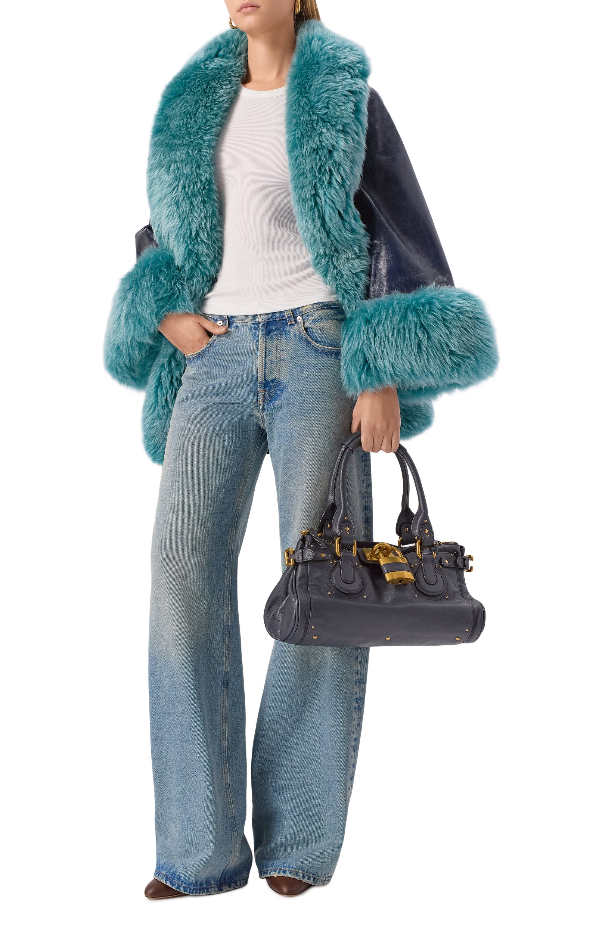 Сумка paddington CHLOÉ темно-синего цвета по цене 324000 руб., арт. CH25WS802P75, фото 7 Сумка paddington CHLOÉ, арт. CH25WS802P75, фото 7