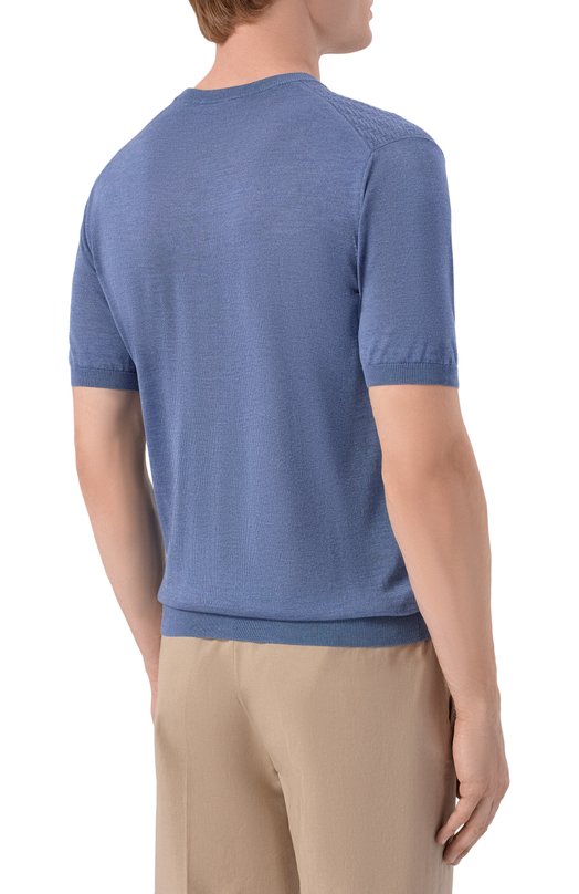 Шелковый джемпер Andrea Campagna SU26SE350-00/FSE26 Голубой  SU26SE350-00/FSE26 Фото 4