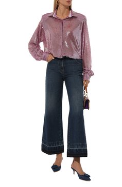 Блузка с отделкой пайетками THE NEW ARRIVALS ILKYAZ OZEL, арт. C0LETTE SHIRT IN TR0PICAL VI0LET, фото 2