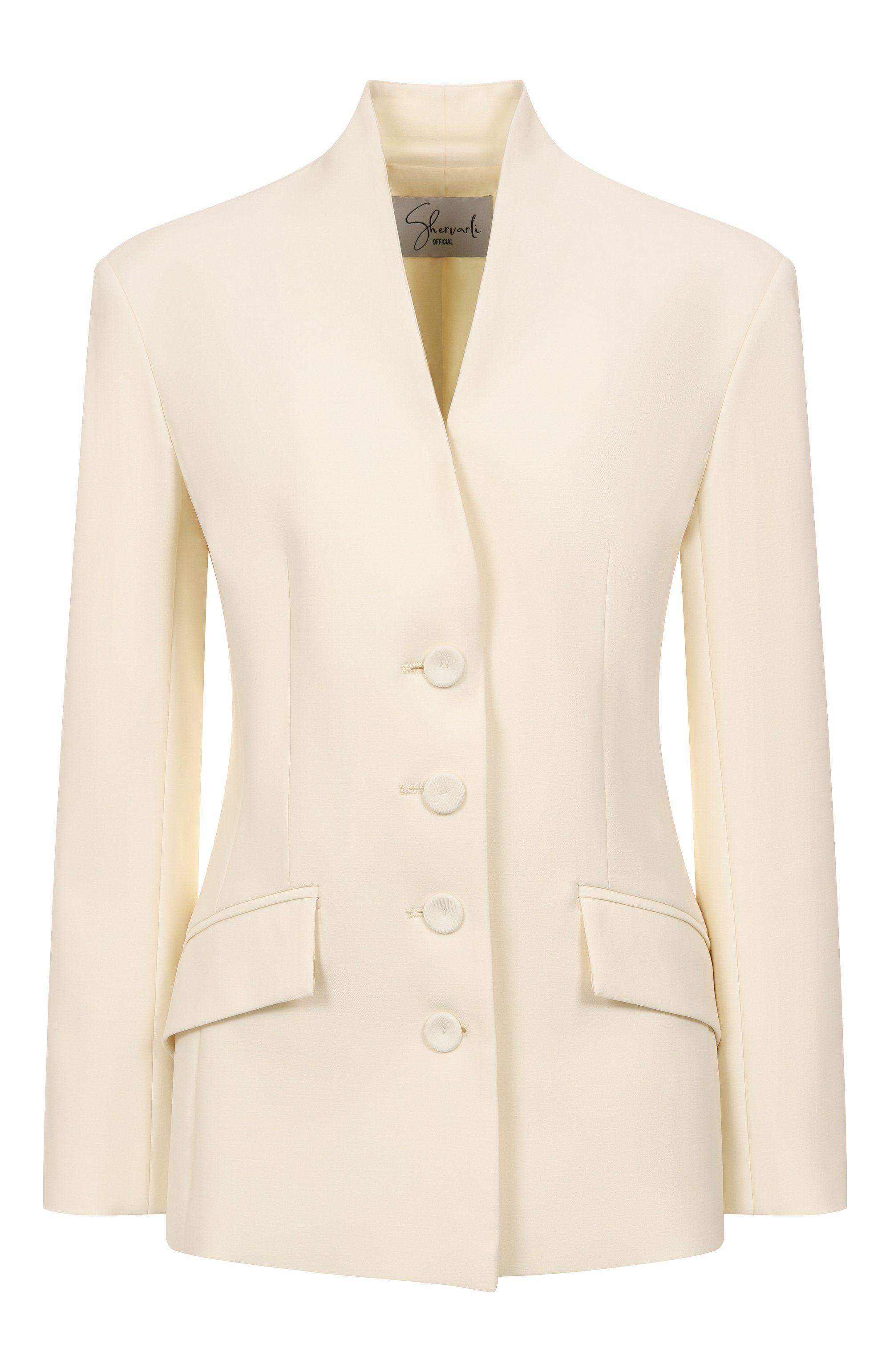 Шерстяной жакет SHERVARLI кремового цвета по цене 85000 руб., арт. JA23-0003, фото 1 Шерстяной жакет SHERVARLI, арт. JA23-0003, фото 1