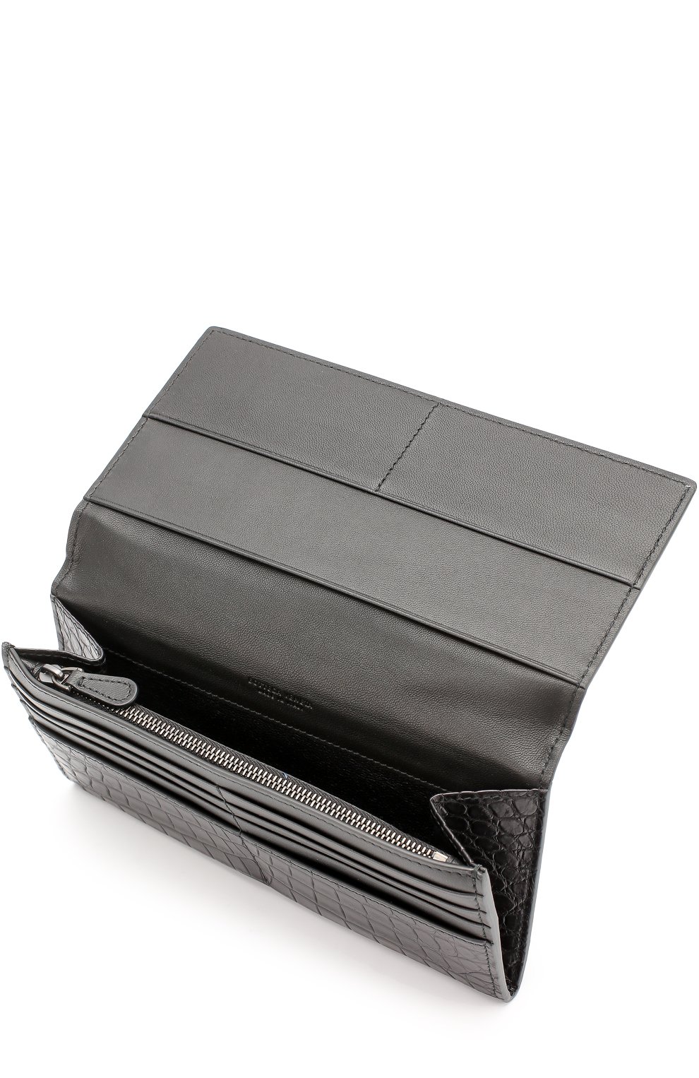 Бумажник из кожи крокодила с отделениями для кредитных карт BOTTEGA VENETA черного цвета по цене 621000 руб., арт. 432610/V912R, фото 3 Бумажник из кожи крокодила с отделениями для кредитных карт BOTTEGA VENETA, арт. 432610/V912R, фото 3