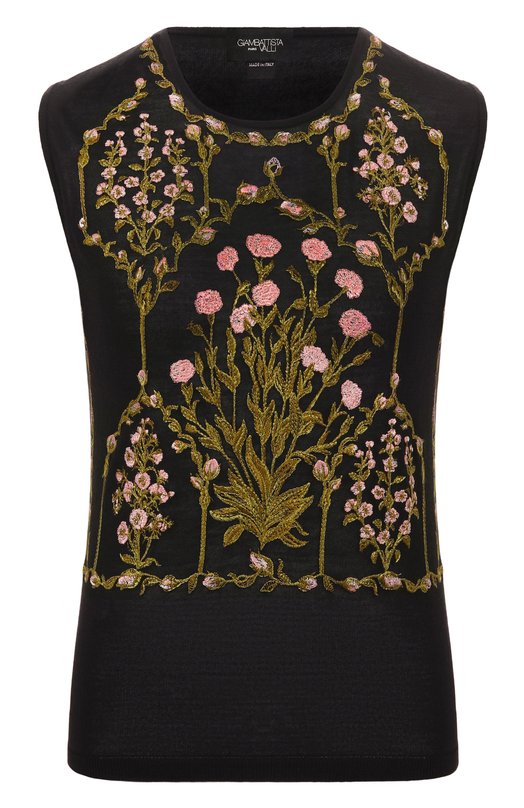 Топ из кашемира и шелка Giambattista Valli 25FWPVCM0M14/02CAS Чёрный 25FWPVCM0M14/02CAS