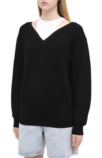 Шерстяной пуловер ALEXANDERWANG.T черного цвета по цене 49600 руб., арт. 4KC1201038, фото 3 Шерстяной пуловер ALEXANDERWANG.T, арт. 4KC1201038, фото 3