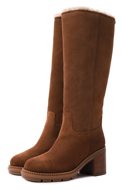 Замшевые сапоги Casadei 1S392A0811/C2884 Коричневый 1S392A0811/C2884