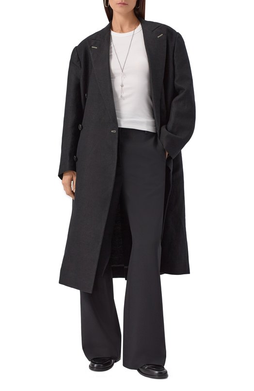 Пальто изо льна и шерсти Maison Margiela S51AA0357/M35360 Чёрный  S51AA0357/M35360 Фото 2