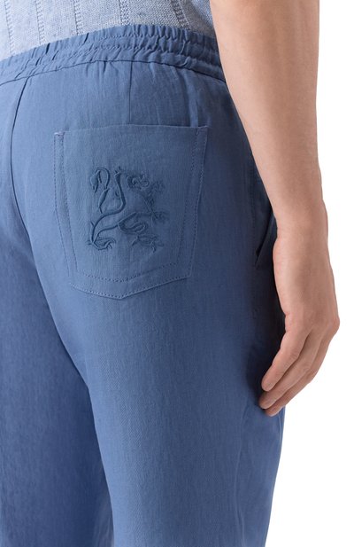 Льняные брюки ZILLI голубого цвета по цене 146000 руб., арт. CP201CM0800VZGM00, фото 5 Льняные брюки ZILLI, арт. CP201CM0800VZGM00, фото 5