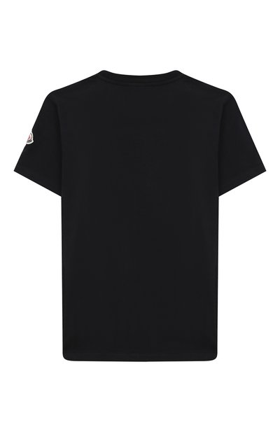 Хлопковая футболка MONCLER черного цвета по цене 15500 руб., арт. F2-954-8C728-20-83092/12-14A, фото 2 Хлопковая футболка MONCLER, арт. F2-954-8C728-20-83092/12-14A, фото 2