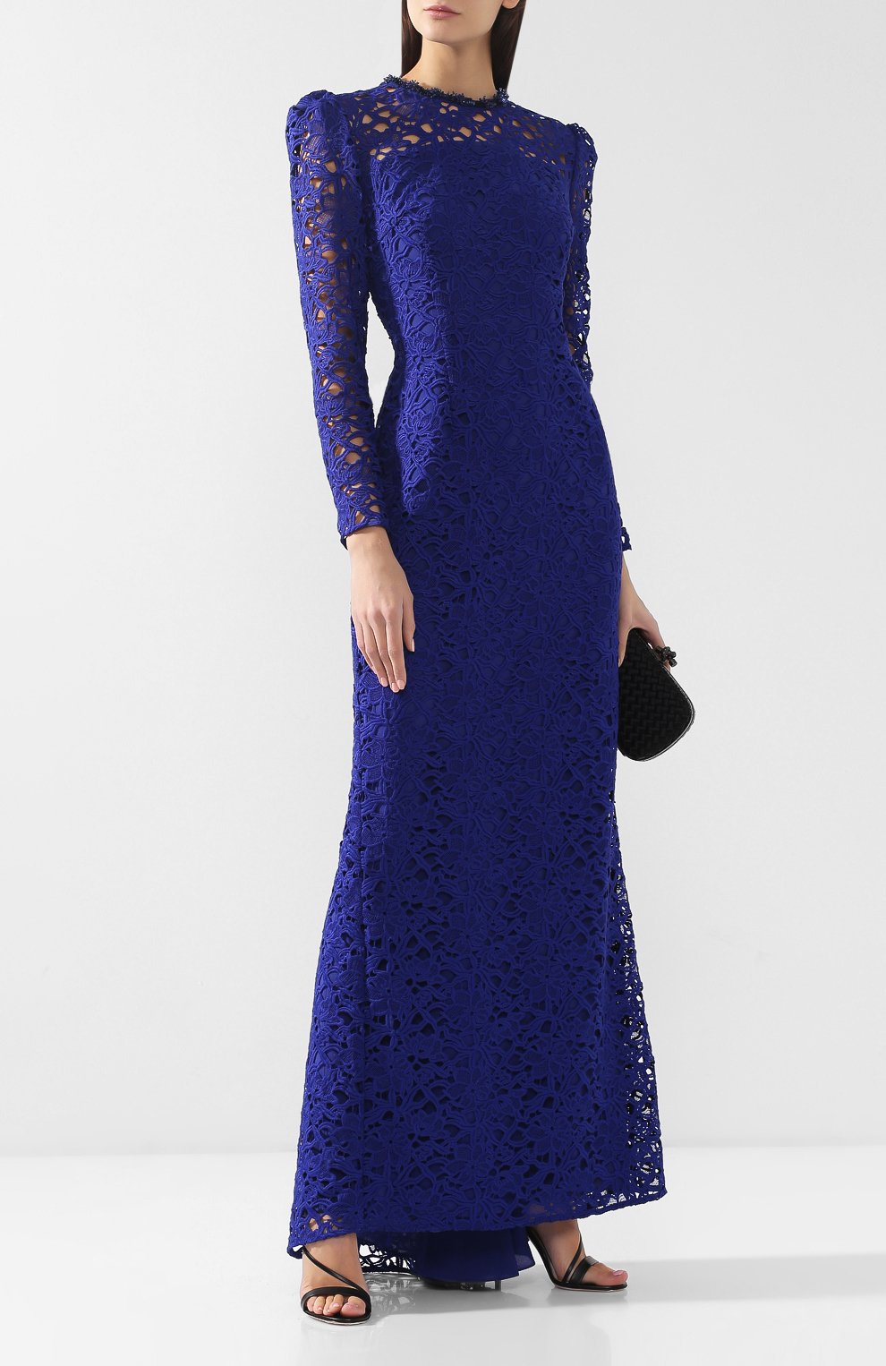 Кружевное платье-макси ESCADA синего цвета по цене 385000 руб., арт. 5028578, фото 2 Кружевное платье-макси ESCADA, арт. 5028578, фото 2