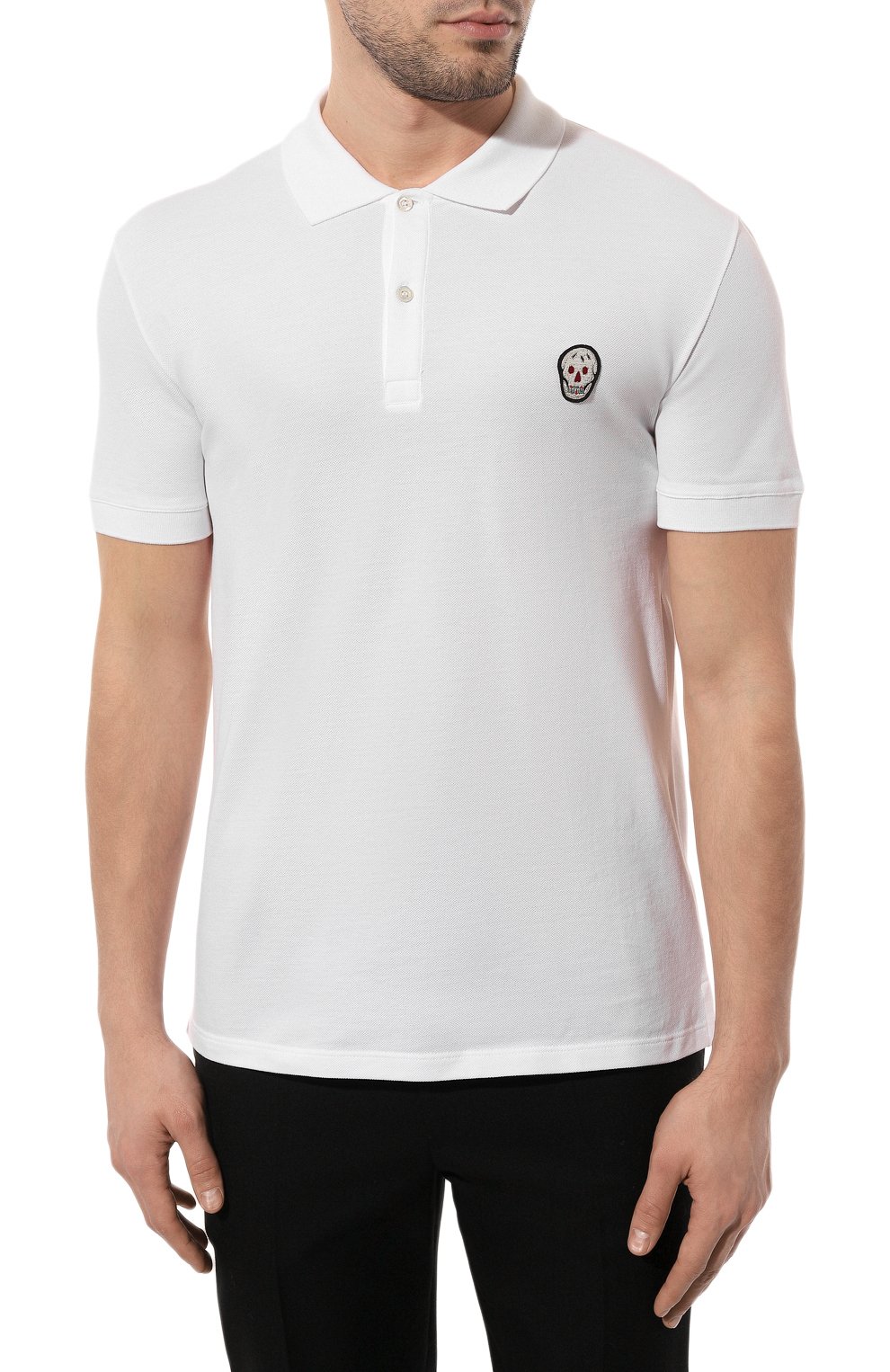 Хлопковое поло ALEXANDER MCQUEEN, арт. 622106/QRX339000, фото 3