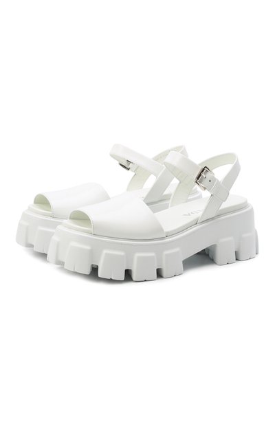 Женские кожаные сандалии monolith PRADA, арт. 1X526M-055-F0009-D055