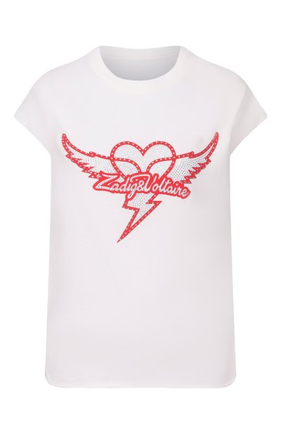 Женская хлопковая футболка ZADIG AND VOLTAIRE, арт. JWTT01280