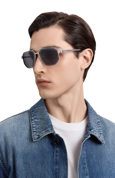 Солнцезащитные очки CARTIER голубого цвета по цене 199500 руб., арт. CT0462S 006, фото 2 Солнцезащитные очки CARTIER, арт. CT0462S 006, фото 2