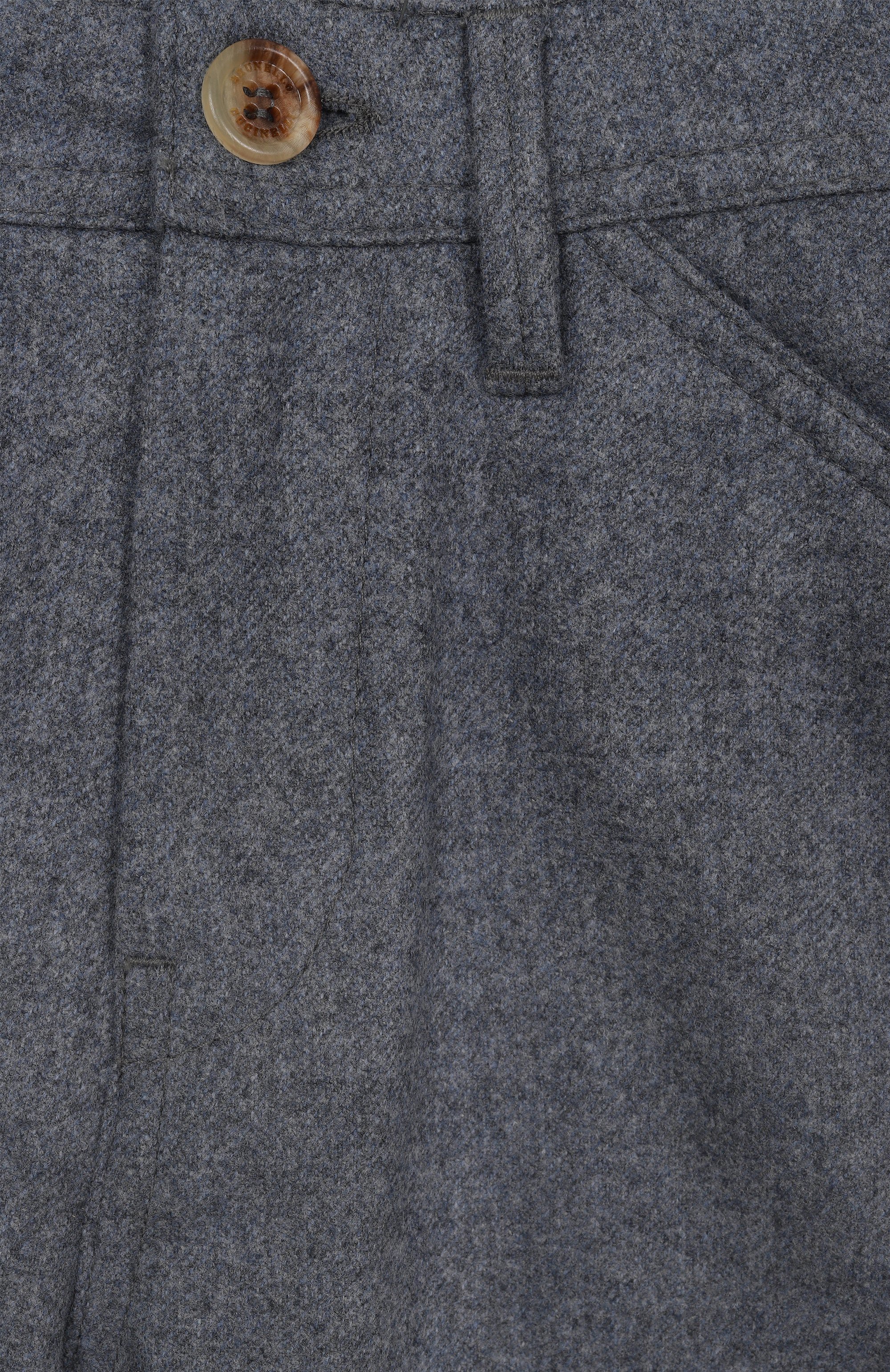 Шерстяные брюки BRUNELLO CUCINELLI синего цвета по цене 55550 руб., арт. B038PP118A, фото 3 Шерстяные брюки BRUNELLO CUCINELLI, арт. B038PP118A, фото 3