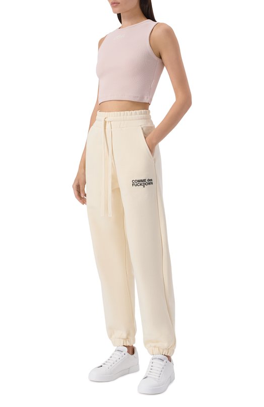 Хлопковая майка Comme des Fuckdown CFABW01600 Розовый  CFABW01600 Фото 2