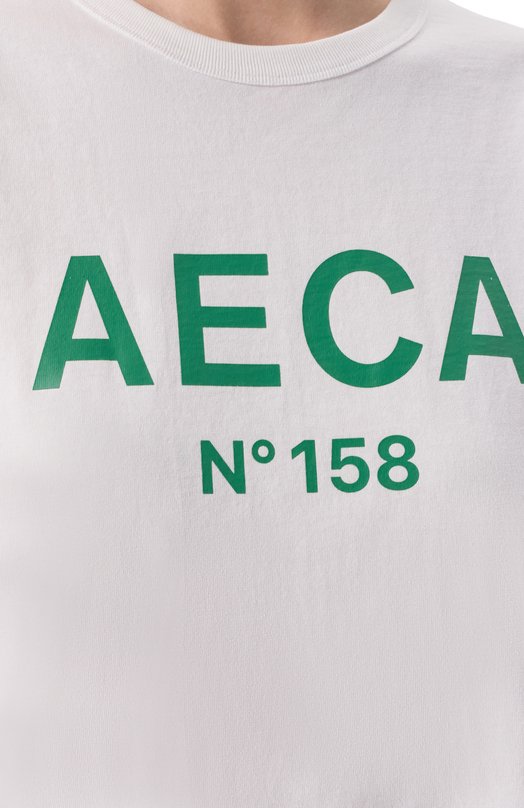 Хлопковая футболка AECA WHITE AWCMSSBBTTSST005A2.WHITE/GREEN (L) Белый  AWCMSSBBTTSST005A2.WHITE/GREEN (L) Фото 5