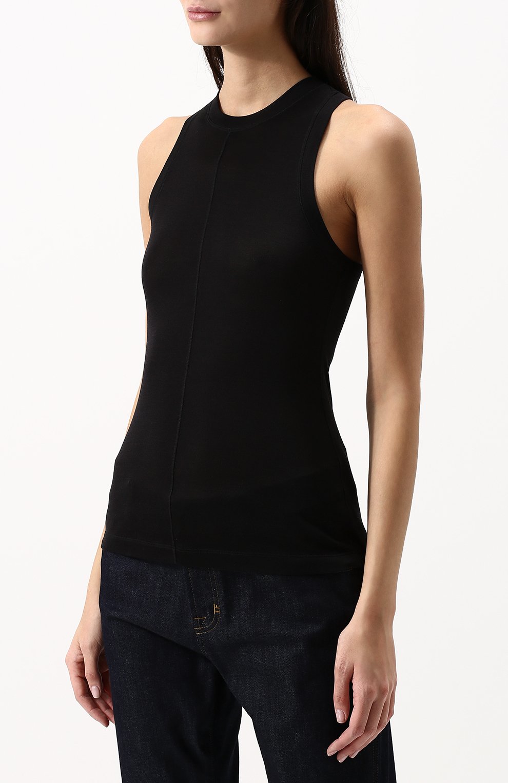 Приталенный шелковый топ с круглым вырезом TOM FORD, арт. 118TSJ199-FAX290, фото 3