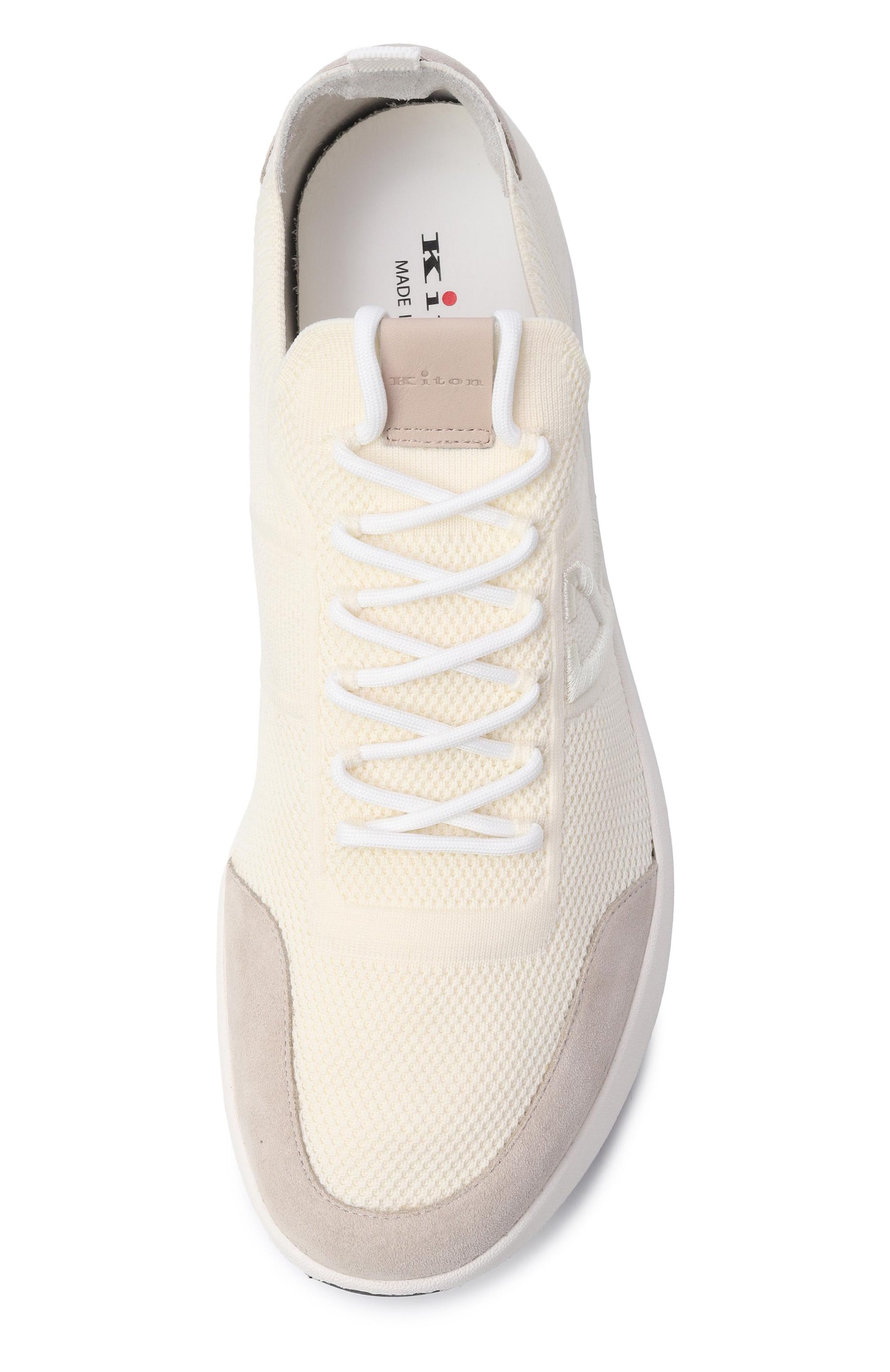 Текстильные кроссовки KITON кремового цвета по цене 125000 руб., арт. USSA031N01217, фото 5 Текстильные кроссовки KITON, арт. USSA031N01217, фото 5