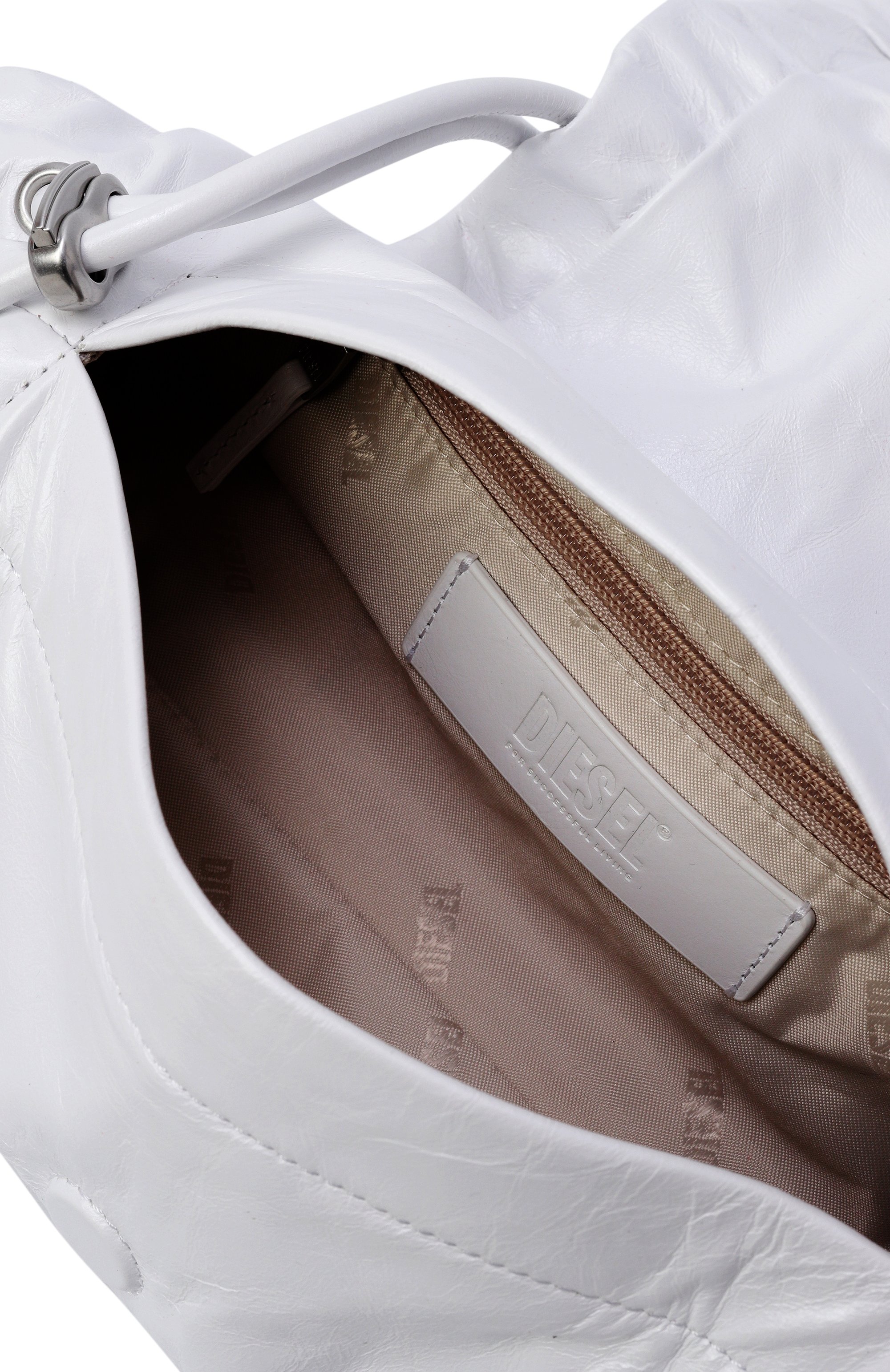 Сумка scrunch-d DIESEL белого цвета по цене 59950 руб., арт. X10331/P1003, фото 5 Сумка scrunch-d DIESEL, арт. X10331/P1003, фото 5