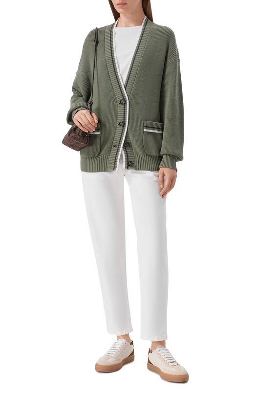 Текстильные кеды Brunello Cucinelli MZSFG3197 Кремовый  MZSFG3197 Фото 3