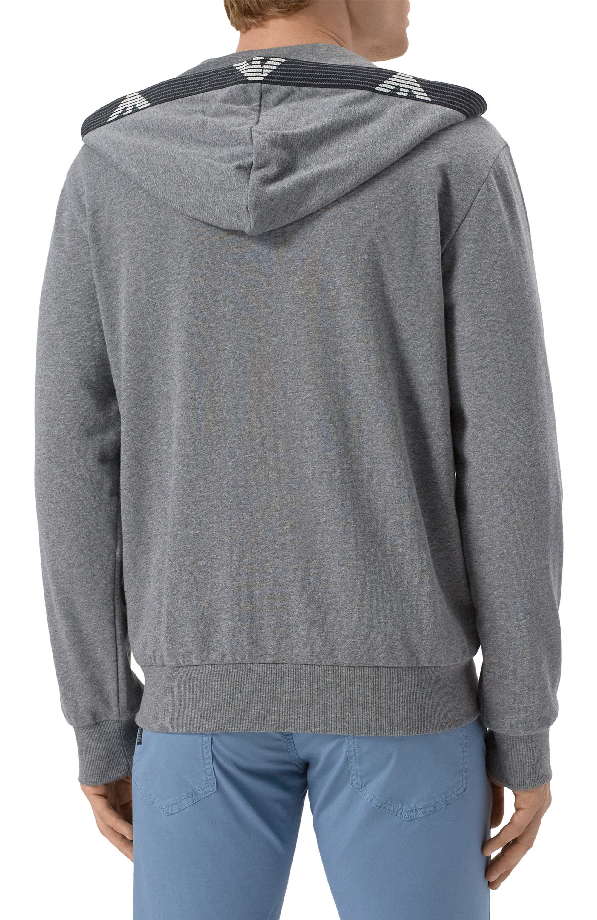 Хлопковая толстовка EMPORIO ARMANI серого цвета по цене 18300 руб., арт. EM000523/AF10781, фото 4 Хлопковая толстовка EMPORIO ARMANI, арт. EM000523/AF10781, фото 4