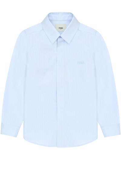 Хлопковая рубашка прямого кроя FENDI, арт. JMC042/1SV/6A-8A