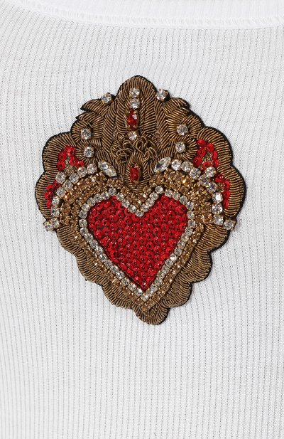 Хлопковая майка DOLCE & GABBANA белого цвета по цене 79950 руб., арт. F8K97Z/G7SMY, фото 5 Хлопковая майка DOLCE & GABBANA, арт. F8K97Z/G7SMY, фото 5