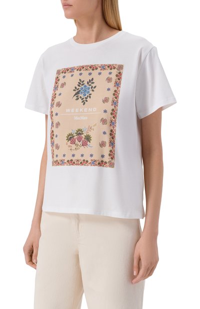 Хлопковая футболка WEEKEND MAX MARA, арт. WKDPANTERA, фото 3