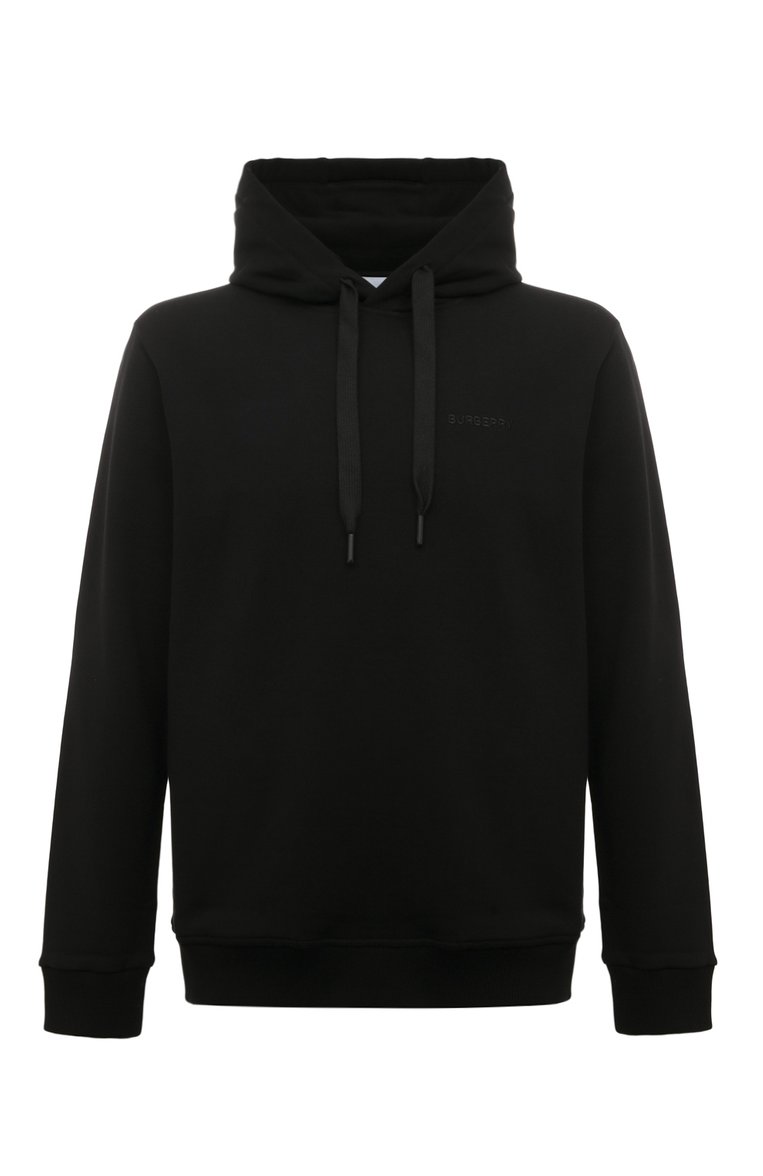Мужской хлопковое худи BURBERRY черного цвета, арт. 8072713 | Фото 1 (Драгоценные камни: Проставлено; Рукава: Длинные; Длина (для топов): Стандартные; Материал сплава: Проставлено; Принт: С принтом; Мужское Кросс-КТ: Худи-одежда; Стили: Кэжуэл; Материал внешний: Хлопок)