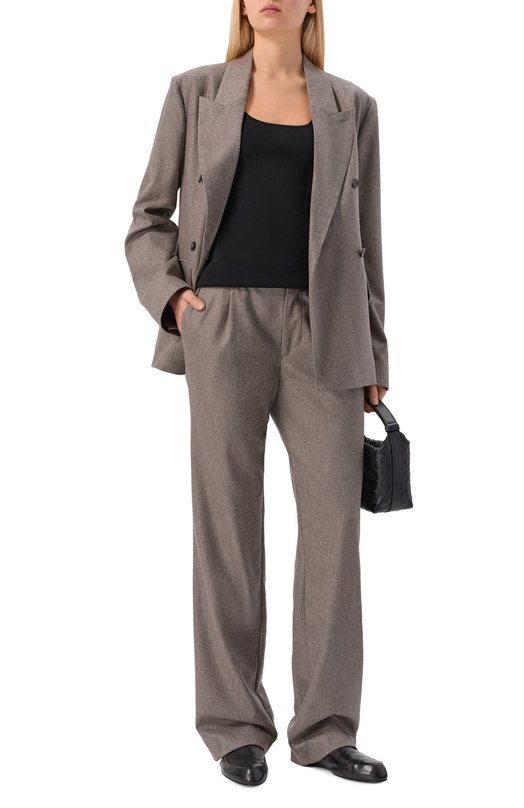 Брюки из шерсти и кашемира Loulou de Saison HARLEM Бежевый  HARLEM Фото 2