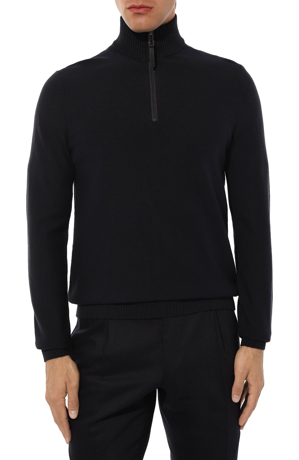 Джемпер из шерсти и хлопка BOGNER темно-синего цвета по цене 39500 руб., арт. 88482807, фото 3 Джемпер из шерсти и хлопка BOGNER, арт. 88482807, фото 3