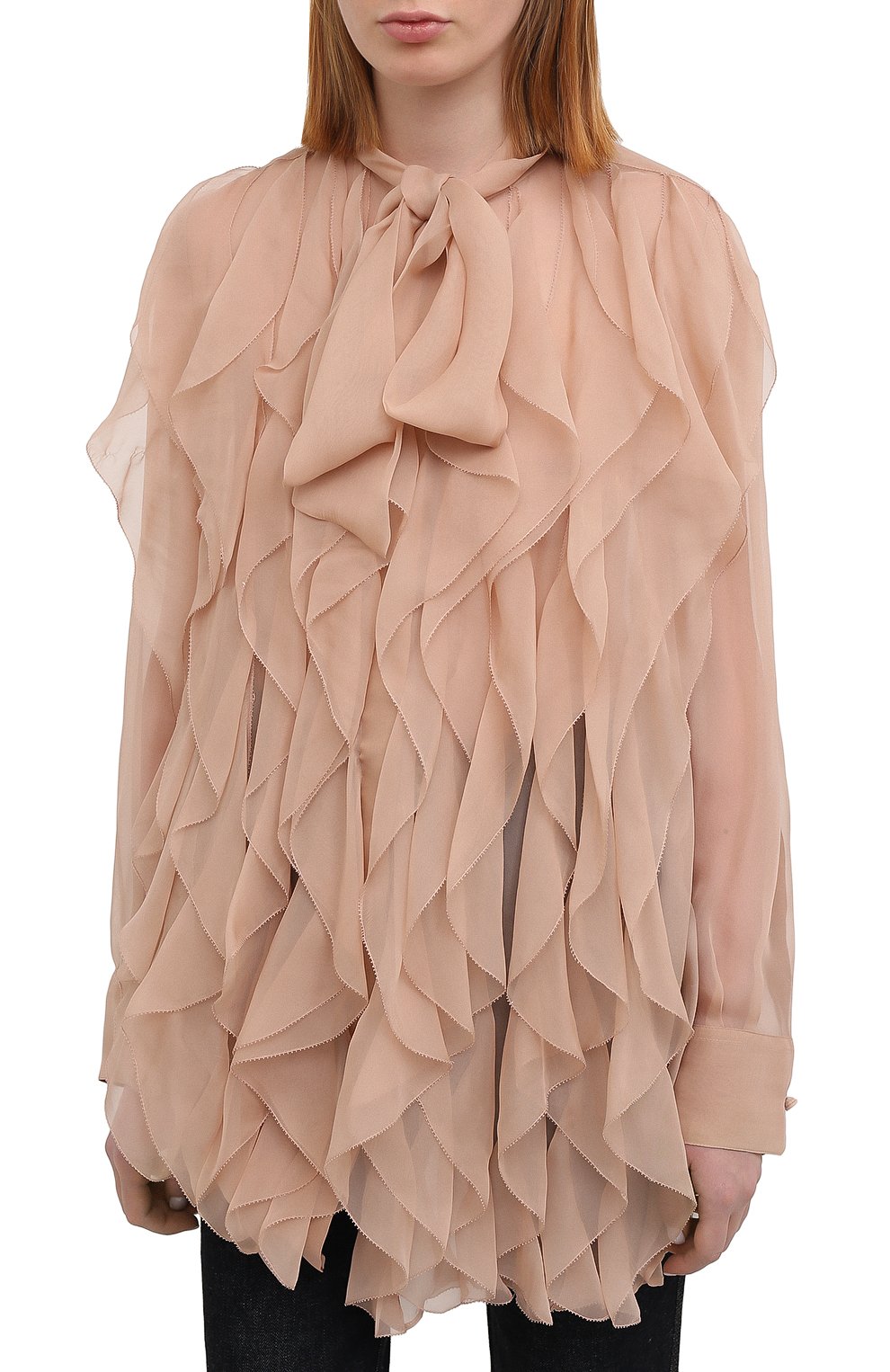 Шелковая блузка VALENTINO, арт. VB0AB2F02UP, фото 3