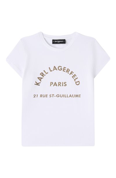 Хлопковая футболка KARL LAGERFELD KIDS, арт. Z30447