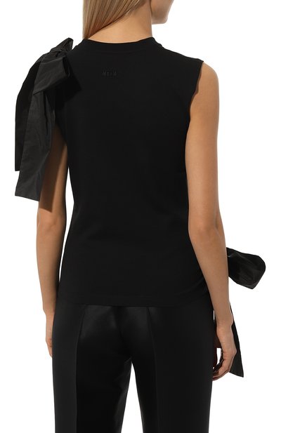 Хлопковый топ MSGM черного цвета по цене 23650 руб., арт. 3641MDM113/247002, фото 4 Хлопковый топ MSGM, арт. 3641MDM113/247002, фото 4