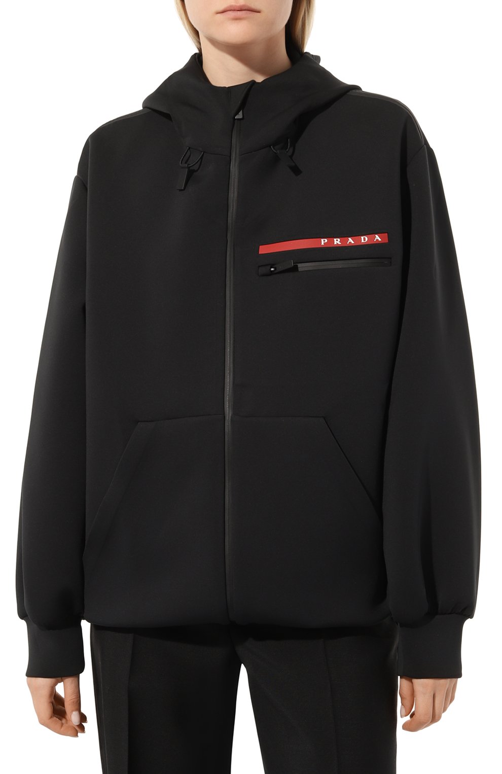 Толстовка prada linea rossa PRADA черного цвета по цене 160000 руб., арт. 138557-LJ4-F0002-202, фото 3 Толстовка prada linea rossa PRADA, арт. 138557-LJ4-F0002-202, фото 3