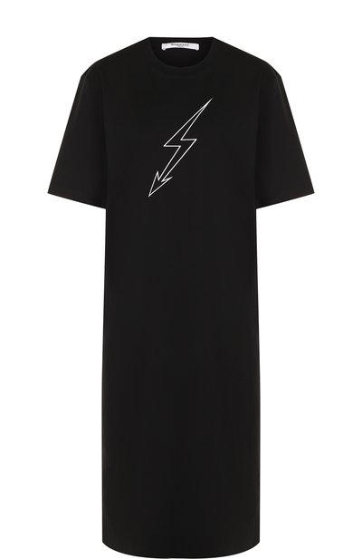 Женское хлопковое платье с круглым вырезом и принтом GIVENCHY, арт. BW209R3Z0V