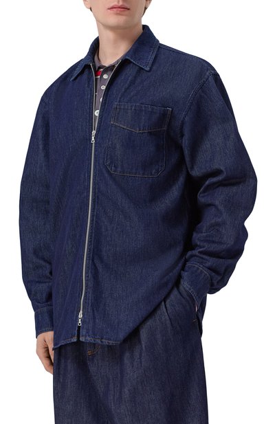 Джинсовая рубашка DRIES VAN NOTEN темно-синего цвета по цене 67550 руб., арт. 020775/3385, фото 3 Джинсовая рубашка DRIES VAN NOTEN, арт. 020775/3385, фото 3