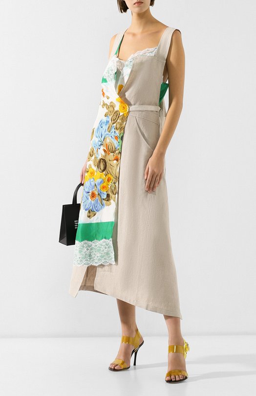 Льняное платье Junya Watanabe Бежевый, фото 2