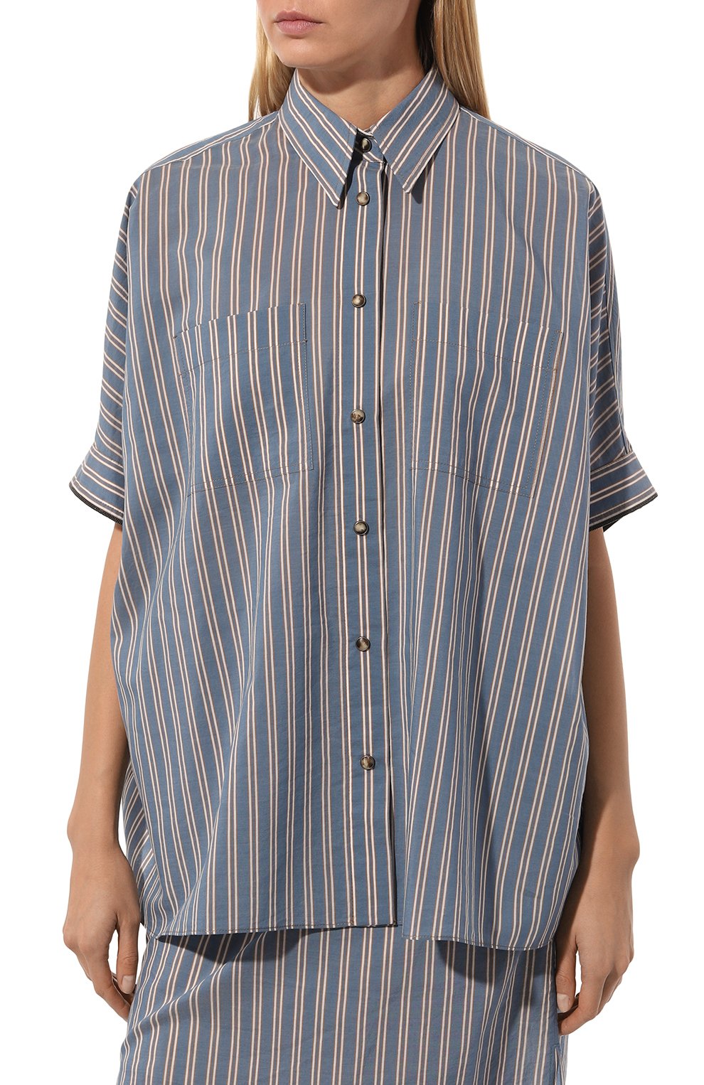 Рубашка из хлопка и шелка BRUNELLO CUCINELLI, арт. MP774MJ946, фото 3