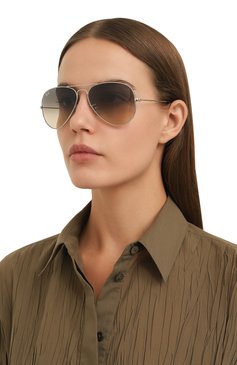 Женские солнцезащитные очки RAY-BAN серого цвета, арт. 3025-003/32 | Фото 2 (Кросс-КТ: С/з-унисекс; Нос: Не проставлено; Тип очков: С/з; Материал: Металл; Очки форма: Авиаторы; Оптика Гендер: оптика-унисекс)