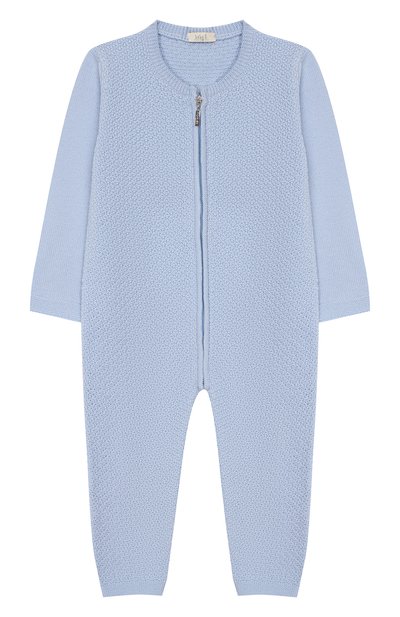 Шерстяной комбинезон BABY T голубого цвета по цене 9865 руб., арт. 18AI011TZ/1M-12M, фото 1 Шерстяной комбинезон BABY T, арт. 18AI011TZ/1M-12M, фото 1