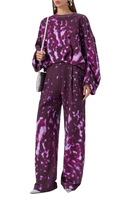 Хлопковые брюки Dries Van Noten 251-011119-1612 Фиолетовый  251-011119-1612 Фото 2