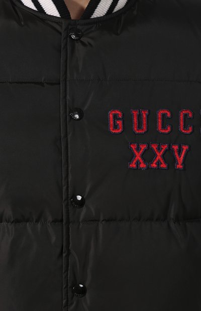 Пуховый бомбер на кнопках с контрастными манжетами GUCCI, арт. 543570/Z4190, фото 5