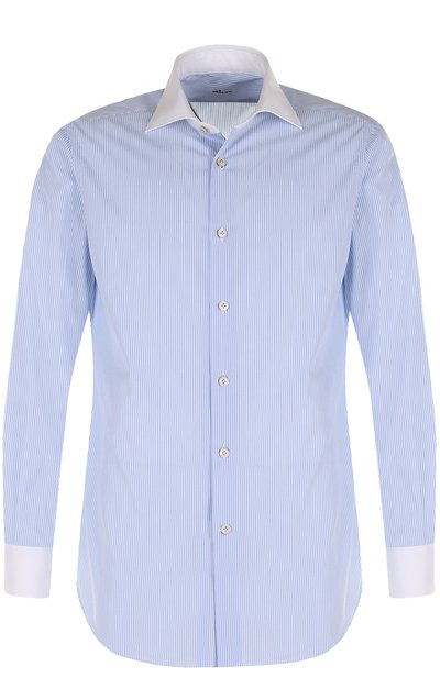 Хлопковая сорочка с воротником акула KITON, арт. UCIH0601901002, фото 1