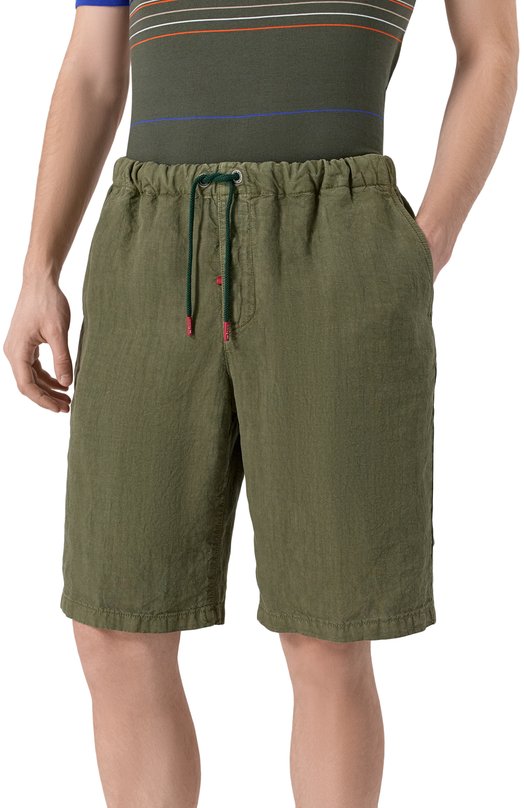 Льняные шорты Kiton UPR004LK0604F08 Хаки  UPR004LK0604F08 Фото 3