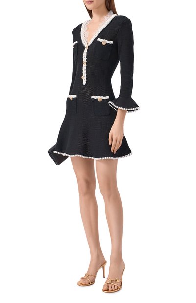 Платье из хлопка и льна SELF-PORTRAIT, арт. SS26086SAB, фото 2