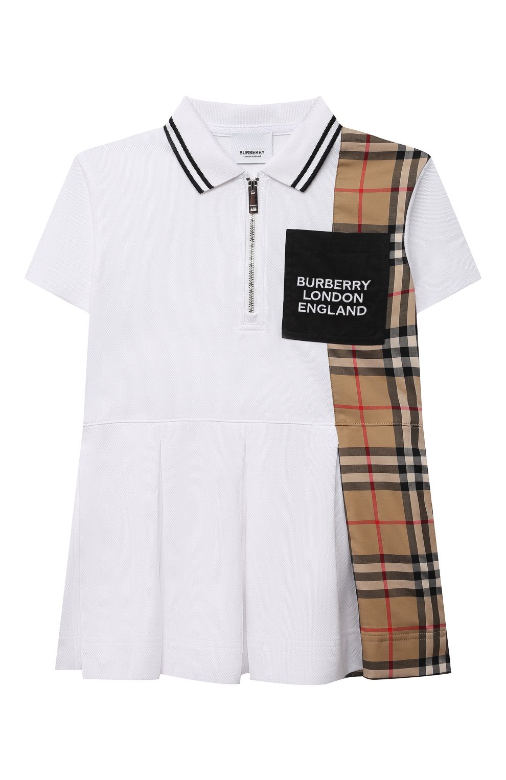 Хлопковое платье BURBERRY белого цвета по цене 19300 руб., арт. 8042635, фото 1 Хлопковое платье BURBERRY, арт. 8042635, фото 1