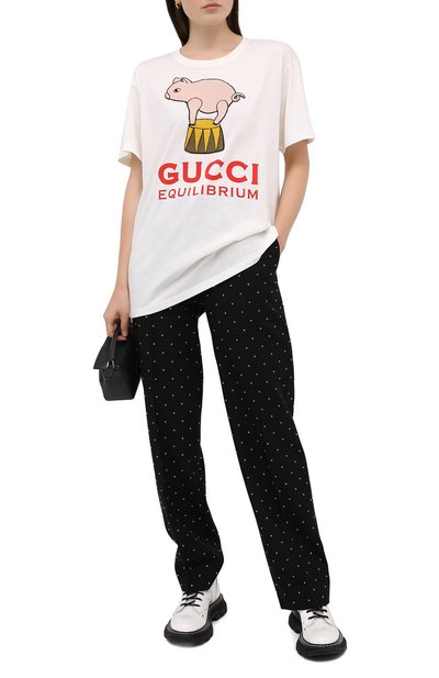 Хлопковая футболка GUCCI белого цвета по цене 36950 руб., арт. 615044/XJCRI, фото 2 Хлопковая футболка GUCCI, арт. 615044/XJCRI, фото 2